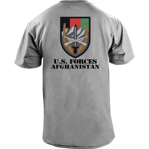 Army Us Forces Afghanistan Full Color Veteran T-Shirt Double Side 2019 New Fashion Summer Cotton Male Tee Shirt Design Online