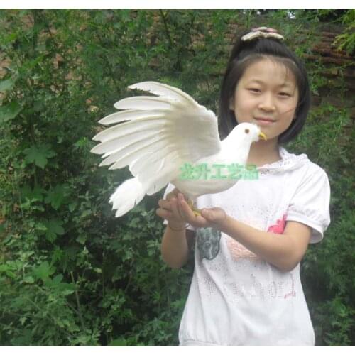 Simulation wings pigeons toy polyethylene & furs peace dove doll gift about 50x30cm 0998