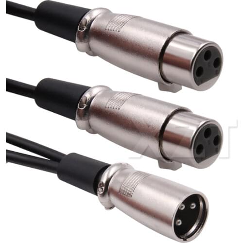 Newest Microphone Cable 1.5Ft 0.5M Premium XLR Male Plug to 2 XLR Female Jack Mic Audio Cable Adapter For Microphone Accessory