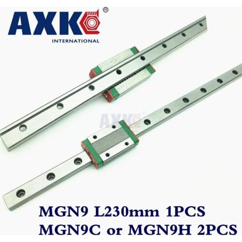 2021 New Promotion Linear Rail Cnc Router Parts Axk Linear Guide Rail 230mm Mgn9 With 2pc Mgn Mgn9c Or Mgn9h Carriage