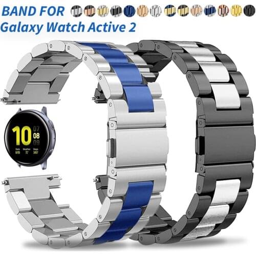 Metal Wrist Strap for Samsung Galaxy Watch Active 2 44mm 40mm Stainless Steel Band Bracelet for Galaxy Active Watchband 20/22mm