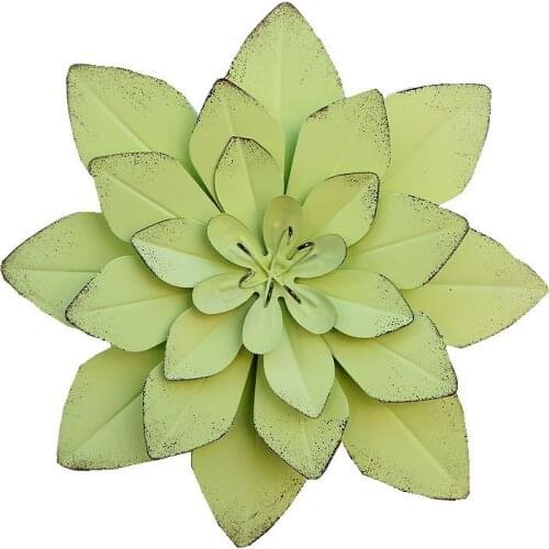 Metal Flower Wall Decoration Art Ornaments Flower Wall Art That Can Be Hung on the Porch of the Living Room (Green)