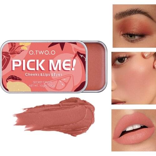 Multifunctional Lipstick Eyeshadow Blush 3 In 1 Contouring Palette Monochrome Rouge Cream Naturally Improves Color Makeup
