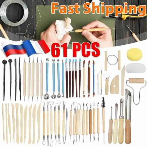 Ceramics Clay Sculpture Polymer tool set Beginner DIY Craft Sculpting Pottery Modeling Carving Smoothing Wax Kit