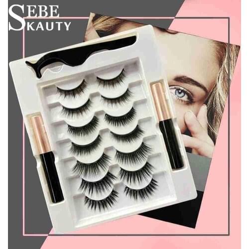 Magnetic Eyelashes Set Full Strip 7Pair Natural Cilia Lashes Eye Makeup Synthetic Eyeliner False Volume Thick Dramatic Z2A7