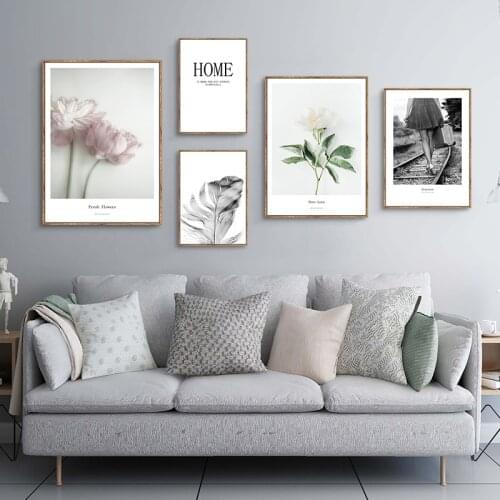 Flowers Plant Wall art canvas painting figuar Wall Pictures for Living Room Nordic Decoration Pictures morden Home decor