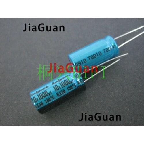 20PCS NEW RUBYCON RX30 10V1000UF 10X20MM Electrolytic Capacitor rx30 1000uF/10V 130 degrees 1000UF 10V Ruby