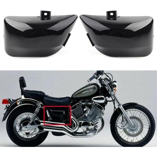 1Pair Motorcycle Fairing Side Battery Cover Guard for Yamaha Virago 400 500 535 XV400 XV500 XV535 Gloss Black ABS Plastic