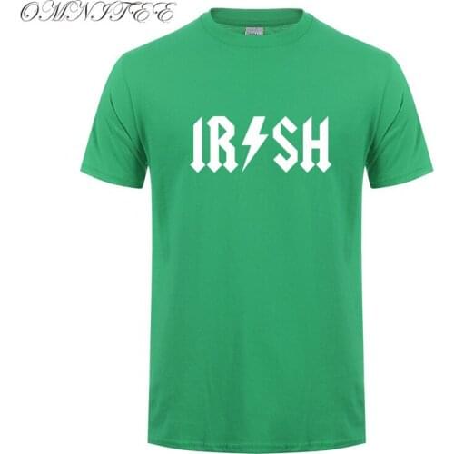 Omnitee New Summer Rock Roll Irish T Shirts Men Short Sleeve Cotton Cool Ireland T-shirt Camisetas Tops Clothing OT-767