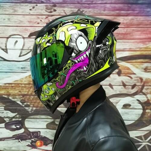 Full Face Motorcycle Helmets Safety Dual Lens Racing Helmet Strong Resistance Off Road Helmet DOT Approved cool
