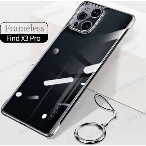 Electroplated Frameless Transparent Case For OPPO Find X3 Pro IQOO7 Reno 5 4 3 Pro A7 A5 Ultra Thin Ring Holder Shockproof Cover