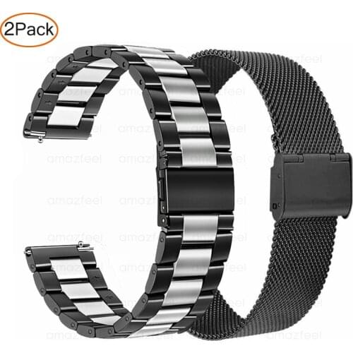 Wrist Band Fot Amazfit Bip S Strap Metal Bracelet For Amazfit GTS GTR 47MM Watch Strap Pace Straos Wrist Straps Bracelets