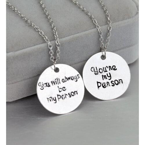 Romantic Movie Jewelry Greys Anatomy Necklace "you are my person" Women Man Lover Jewelry Pendants Valentines Day Gifts