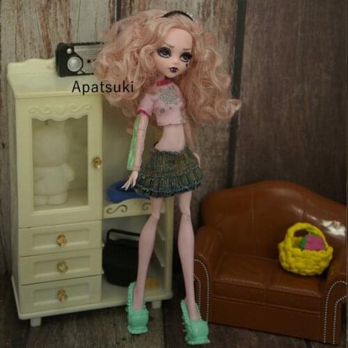 Pink Tank Crop Top Pleated Skirt for Bratz Doll Outfits Fashion Doll Clothes Set For Monster High Accessories 1/6 Kid Toys DIY