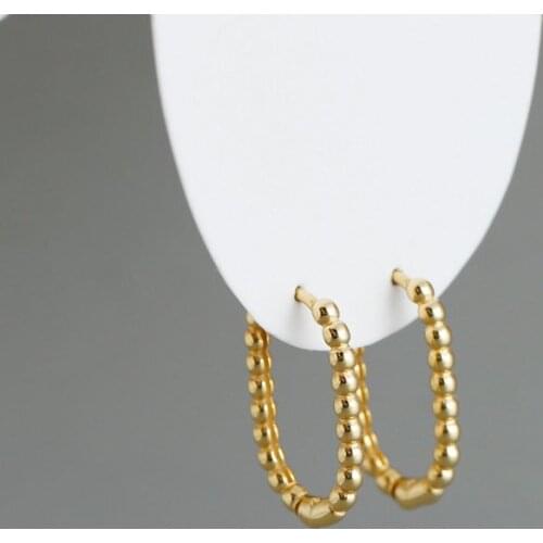 925 Sterling Silver Chain Shaped Oval Hoop Earrings For Women Men Simple Geometric French Earrings Wholesale