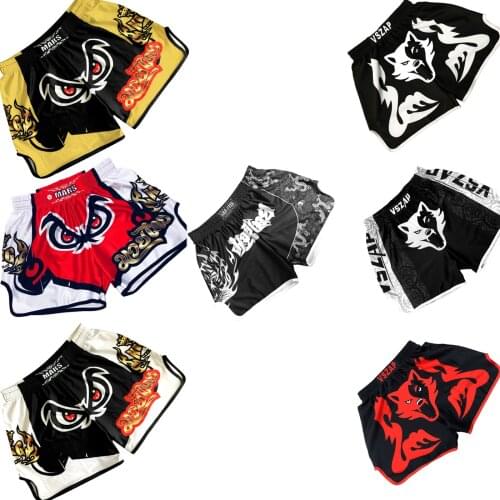 Shorts Muay Thai Pants Printing Kickboxing Fight Grappling Short MMA Boxing Shorts Clothing Sanda Fight Grappling Thai Shorts