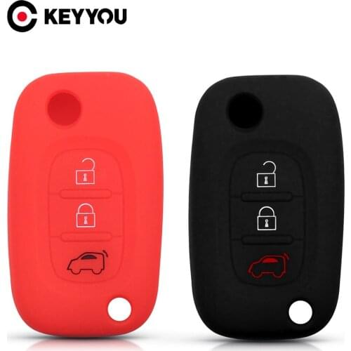 KEYYOU For Renault Fluence Clio Megane For Mercedes For LADA Vesta Granta XRay Kalina Priora Sedan Sport 3 Buttons Silicone case