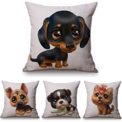 Cotton Linen Cute Pillows For Kids Puppy Dogs Dachshund Baby Dog Lovely Home Decorative Cushion Pillow For Sofa Baby Girl Gifts