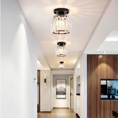 Nordic crystal ceiling light for aisle, corridor entrance, balcony, cloakroom, luxury crystal small ceiling lamp hanging lights