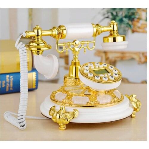 Ye are the top antique European Garden retro home office telephone landline phone caller ID Dial number Decoration home Rotate
