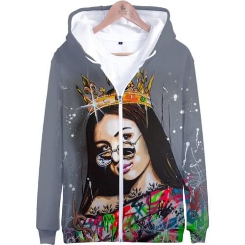 2021 New Arrival Eva Queen Hoodie Streetwear Hip Hop Funny Hoodies Women Men 3D Print Hooded Sweatshirts Fashion Zipper Jacket