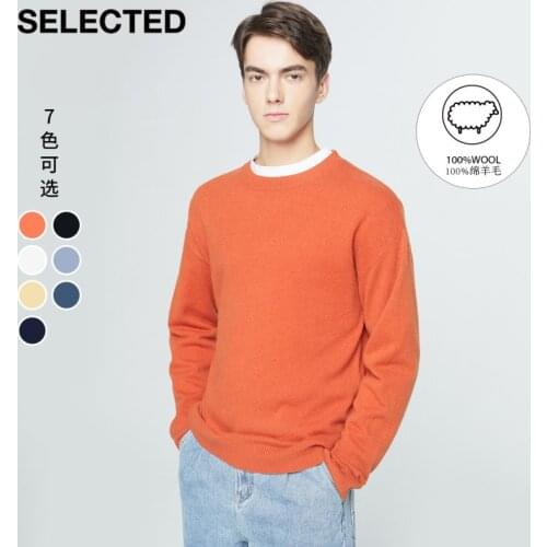 SELECTED Pure Wool Round Collar Long-sleeves Drop Shoulder Knit S|420424029