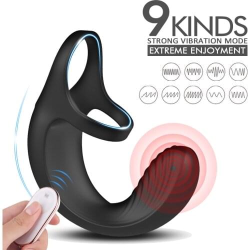 Testicle Vibrator For Men Penis Massager Ring Dildo Sex Toys For Men Chastity Belt Wireless Remote Control Male Prostate Massage