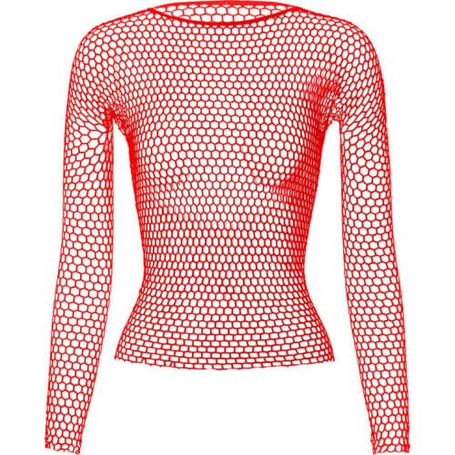Women Sexy Nightwear Lingerie Erotic Costumes Bodystocking Night Dress Hollow Out Fishnet Long Sleeve Female Tops Plus Size