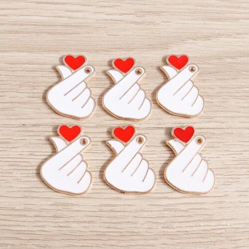 10pcs 18*24mm Alloy Cute Enamel Love Than Heart Charms Pendants for DIY Jewelry Necklaces Earrings Making Findings Accessories