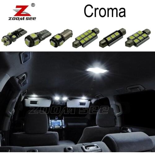 11pcs 100% Error Free Auto LED bulbs For 2005-2011 Fiat Croma 194 interior LED dome lamp map reading trunk light kit
