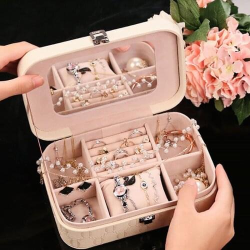 Large-capacity Storage jewelry Box Earrings Ring Storage Box cosmetic Bag necklace Organizer Bag Case For Headphones