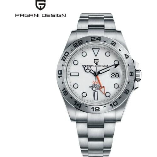 PAGANI DESIGN 2021 New Men Mechanical Wristwatches Business Sports GMT Watch Stainless Steel Waterproof Clock Relogio Masculino