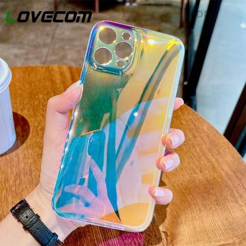 LOVECOM For iPhone 12 Pro Max Cases Luxury Laser Colorful Phone Case For iPhone 11 Pro Max XS Max X XR 8 7 Plus Clear Soft Cover