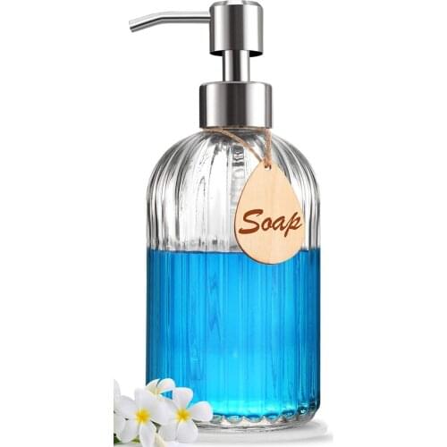Soap Dispenser with Non-Slip Silicone Pad – Premium Quality – Dish and Hand Soap Dispenser – Rust Proof Stainless Steel Pump – I