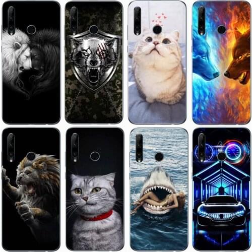 For HUAWEI HONOR 10I HRY-LX1T Case Rose Wolf Cute Patterned Cover Soft Silicon Phone Case for Honor 10i hry-lx1t Top Quality