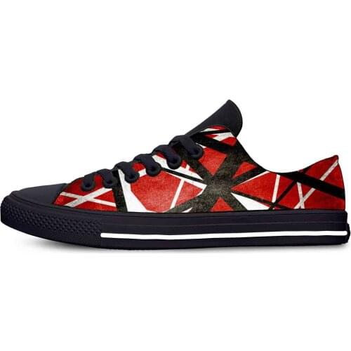 EVH 5150 STRIPES Rock Guitar Music Fashion Funny Lightweight Low Top 3D Print Casual Cloth Shoes Men Women Breathable Sneakers
