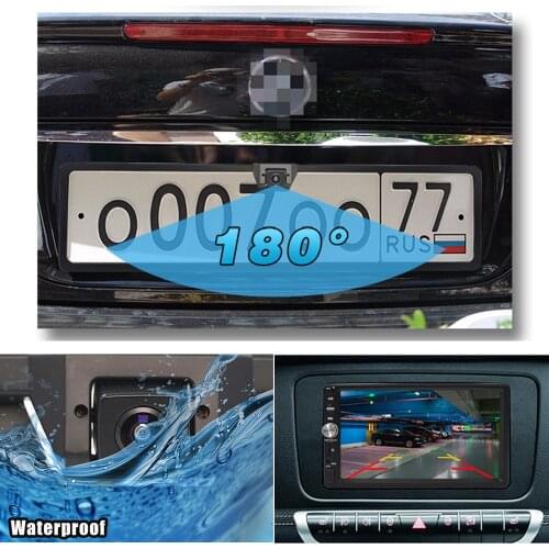 HD Night Vision 180 Degree EU License Plate Frame Car Rear View Camera Car Number Frame Monitoring Reversing Camera Waterproof