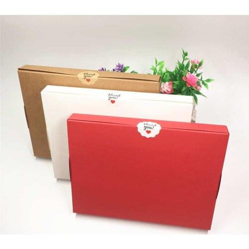 20Pcs/Lot Hot Stamping With Heart Pattern Kraft Paper Boxes Cases For Packaging Supplies Storage Container Boxes With Sticker