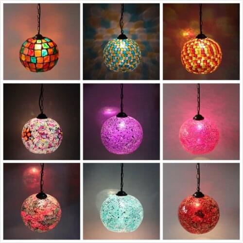 Colorful Moroccan Pendant Light Handmade Turkish Mosaic Pendant Lamp Stained Glass Corridor Cafe Restaurant Hanging Light Led