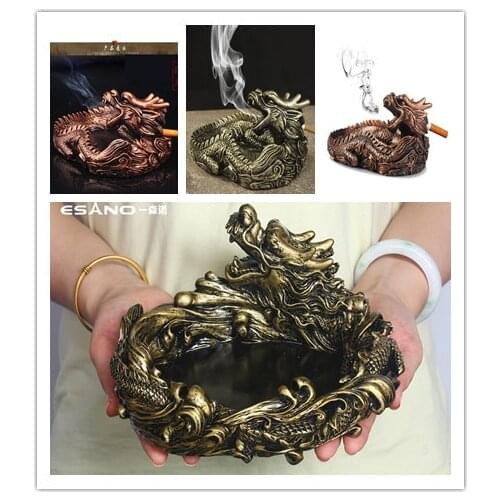 Creative Design Unique Portable Living Room Ashtray for Car interior Home Frame dragon ashtray as gift for friend CL190307 rest