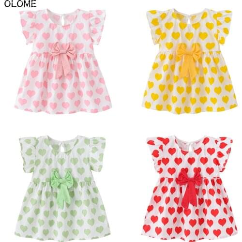 OLOME Summer Short Sugar Baby Girls Dresses Casual Colorful Girls Skirts Hot Sale Floral Sleeveless Kid Girls Light Dresses