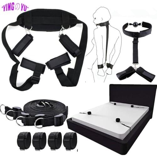 Adults Games BDSM Bondage Gear Set Handcuffs Ankle Cuff Restraints Erotic Products Sex Toys For Woman Couples Sex Furniture Shop