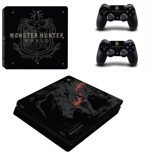 Monster Hunter World PS4 Game cover for PS4 Slim Skin Sticker for PS4 Slim PlayStation 4 and 2 controller skins Decal Vinyl