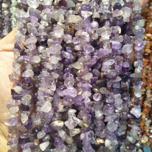 Irregular Shape 5-8mm Natural Amethysts Stone Beads Purple Quartz Gravel Beads For Jewelry Making DIY Bracelet Strand 85cm/lot