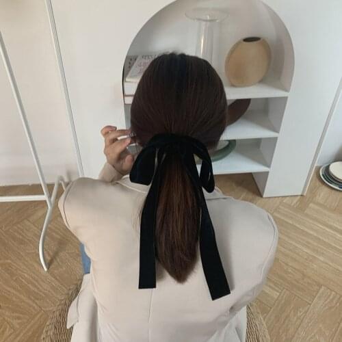 1Pcs Large Fashion Velvet Women Girl Hair Band Trendy Hair Bands Casual Headband Cute Bow Ladies French Grace Black Slouchy