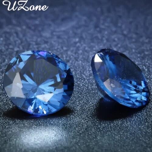 Charm 8MM Round Cut Blue Crystal Synthetic Spinel Birthday Stone September CZ Stone For Jewelry Accessories