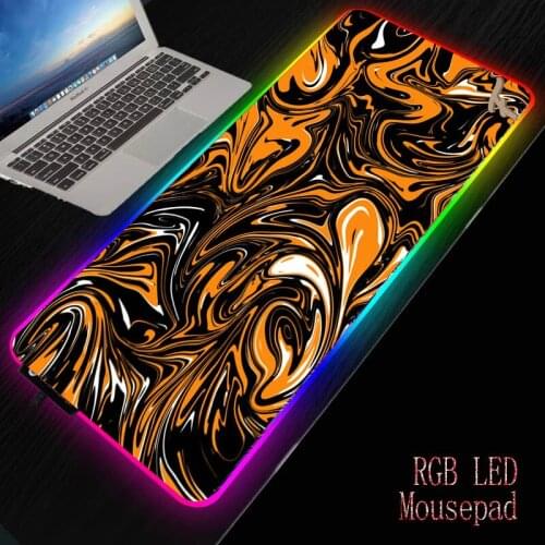 Extra Large Glow Mouse Pad Gaming Mause RGB Keyboard Cover Mice Pad Gamer Professional Computer Mat XXL for Watercolor Abstract