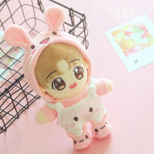 20cm Doll Clothes Kawaii Plush Toy Accessories White Rabbit Modeling Xiaozhan Doll Body-Shape Birthday Plush Doll Gift