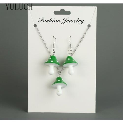 YULUCH Cute Mushroom Pendant Necklace for Girls Multicolor Womens Combination Jewelry Ladies Elegant Accessories Student Gifts