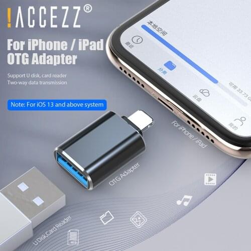 !ACCEZZ For iPhone Adapter to USB 3.0 OTG Mobile Phone Accessories U Disk Keyboard Converter For iPhone 11 Pro Max 7 8 iOS 12 13